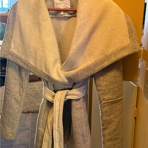 BCBGMaxAzria Women's Elegant Gray Belted Cardigan